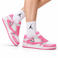 Nike Low-Top Sneakers Pink White Cartoon Unisex Collaboration Edition Style 36