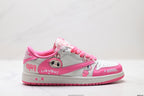 Nike Low-Top Sneakers Pink White Cartoon Unisex Collaboration Edition Style 36