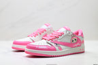 Nike Low-Top Sneakers Pink White Cartoon Unisex Collaboration Edition Style 36
