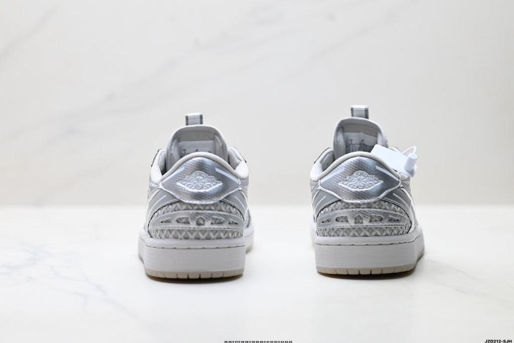 Nike Low-Top Sneakers Silver Monogram Unisex Collaboration Edition Style 11
