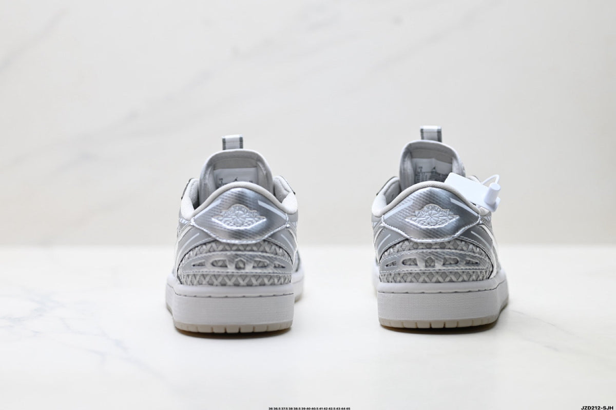 Nike Low-Top Sneakers Silver Monogram Unisex Collaboration Edition Style 11