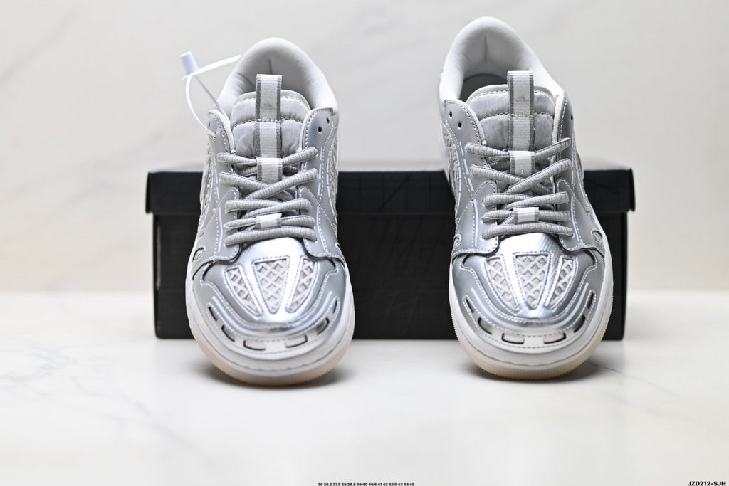 Nike Low-Top Sneakers Silver Monogram Unisex Collaboration Edition Style 11