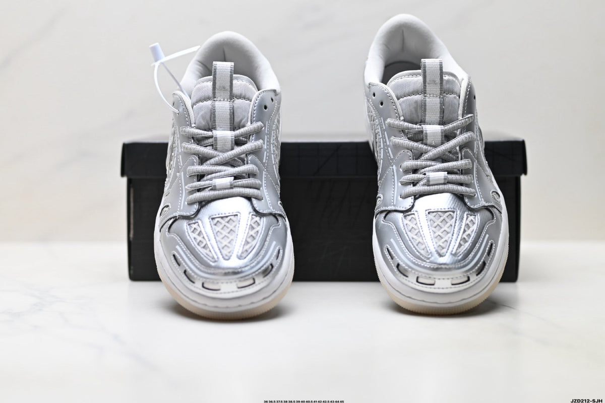 Nike Low-Top Sneakers Silver Monogram Unisex Collaboration Edition Style 11
