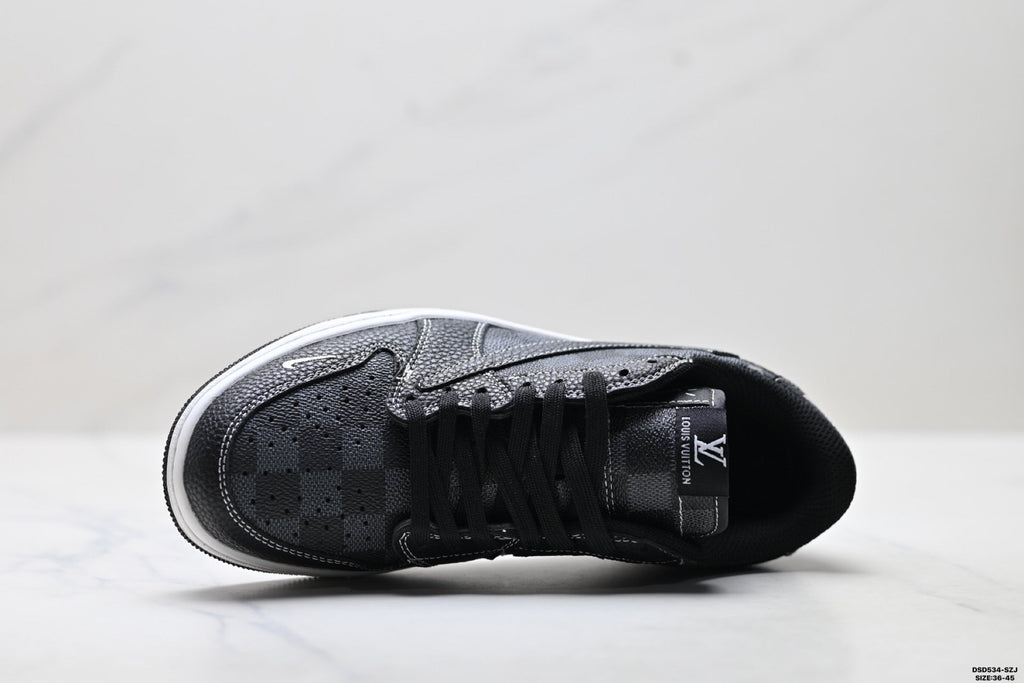 Nike Low-Top Sneakers Triple Black Monogram Unisex Collaboration Edition Style 13
