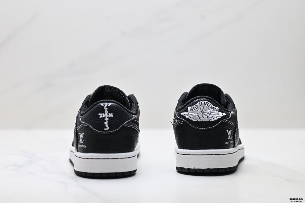 Nike Low-Top Sneakers Triple Black Monogram Unisex Collaboration Edition Style 13