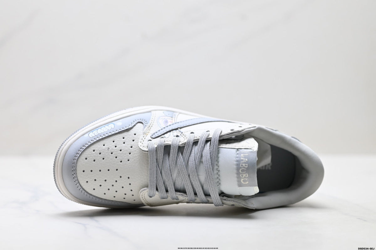 Nike Low-Top Sneakers White Gray Cartoon Unisex Collaboration Edition Style 35