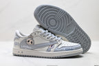 Nike Low-Top Sneakers White Gray Cartoon Unisex Collaboration Edition Style 35