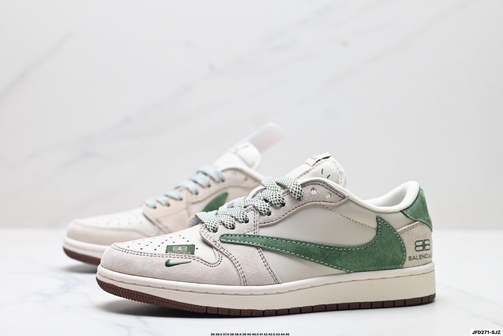 Nike Low-Top Sneakers White Green Unisex Style 04
