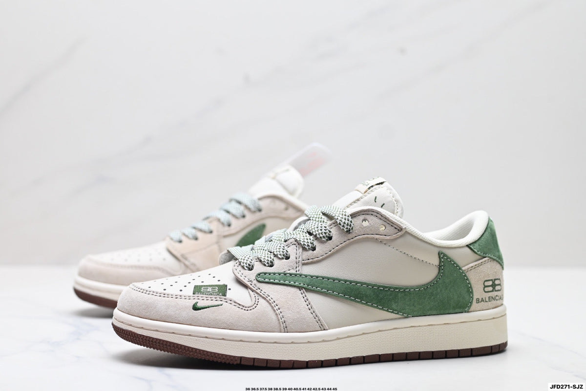 Nike Low-Top Sneakers White Green Unisex Style 04