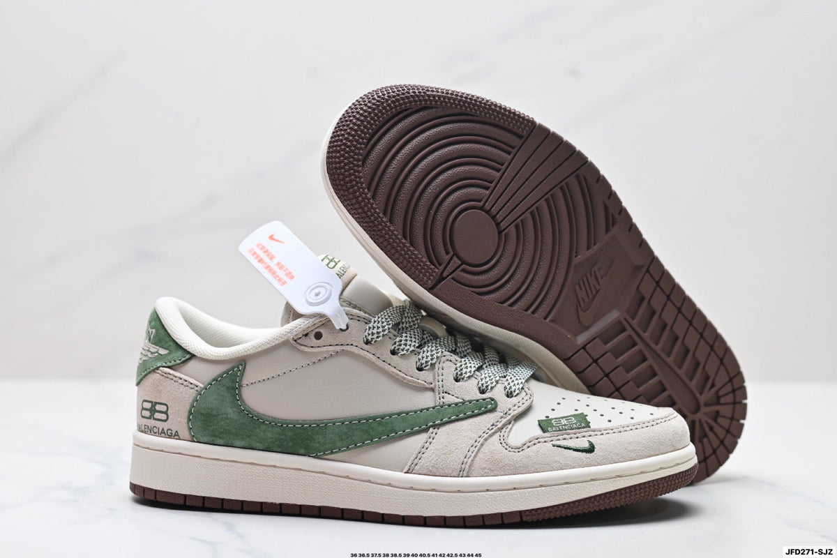 Nike Low-Top Sneakers White Green Unisex Style 04