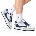 Nike Low-Top Sneakers White Navy Print Unisex Collaboration Edition Style 37