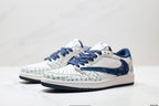 Nike Low-Top Sneakers White Navy Print Unisex Collaboration Edition Style 37