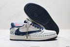 Nike Low-Top Sneakers White Navy Print Unisex Collaboration Edition Style 37