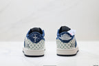 Nike Low-Top Sneakers White Navy Print Unisex Collaboration Edition Style 37