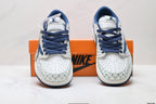 Nike Low-Top Sneakers White Navy Print Unisex Collaboration Edition Style 37