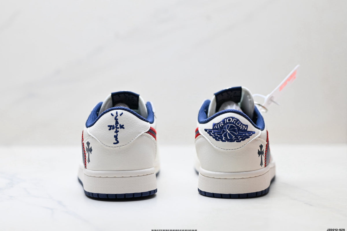 Nike Low-Top Sneakers White Navy Red Graphic Unisex Collaboration Edition Style 27