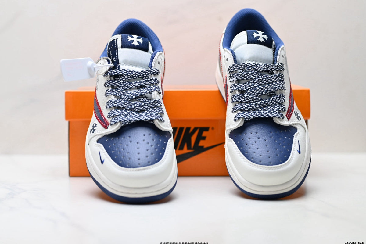 Nike Low-Top Sneakers White Navy Red Graphic Unisex Collaboration Edition Style 27