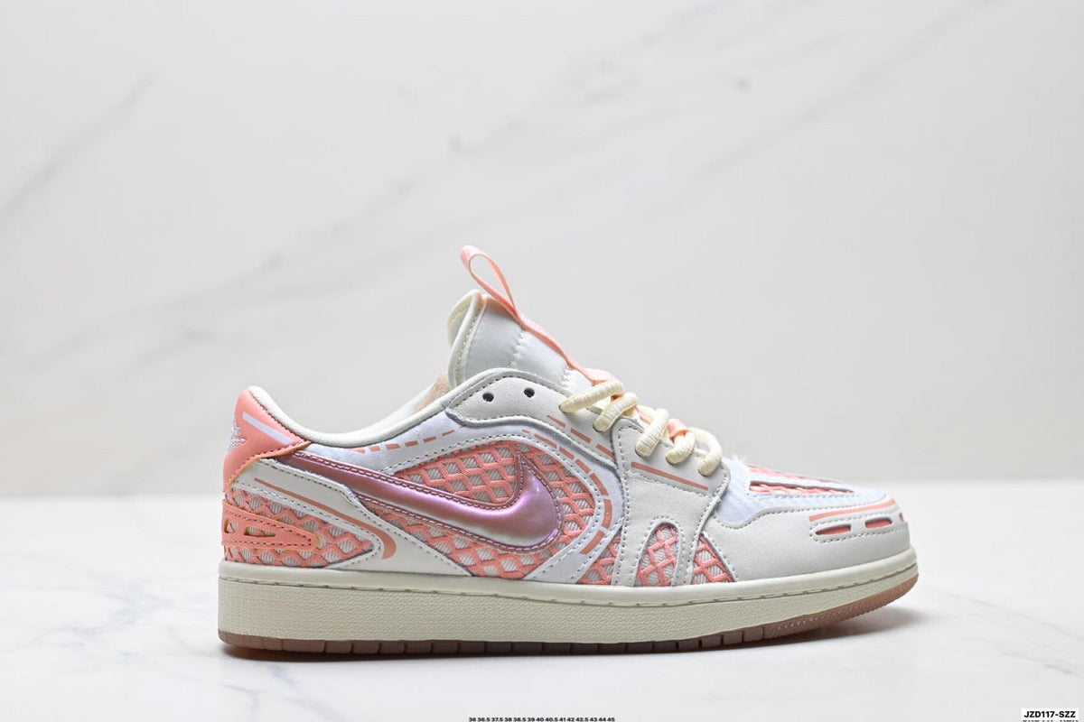 Nike Low-Top Sneakers White Pink Monogram Unisex Collaboration Edition Style 16