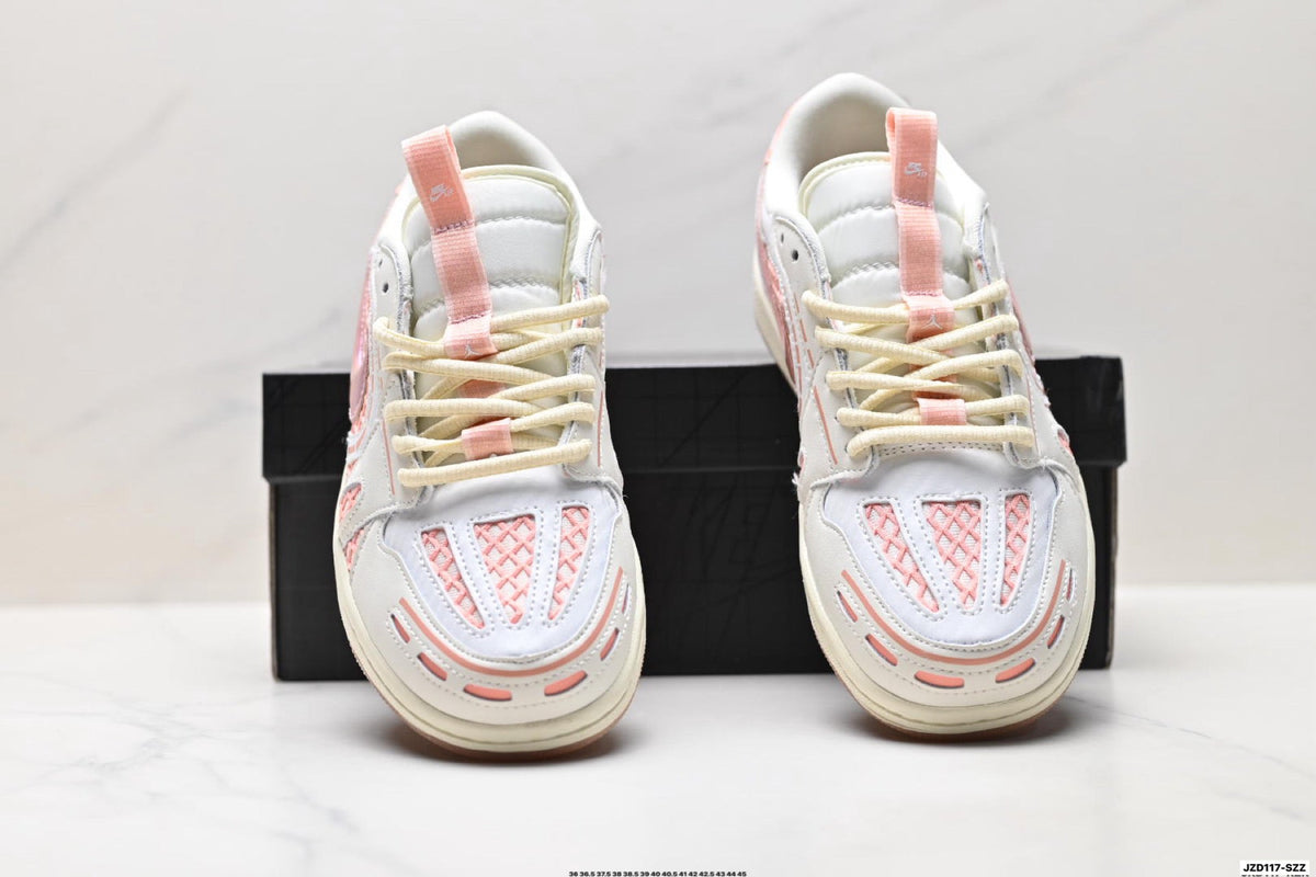Nike Low-Top Sneakers White Pink Monogram Unisex Collaboration Edition Style 16