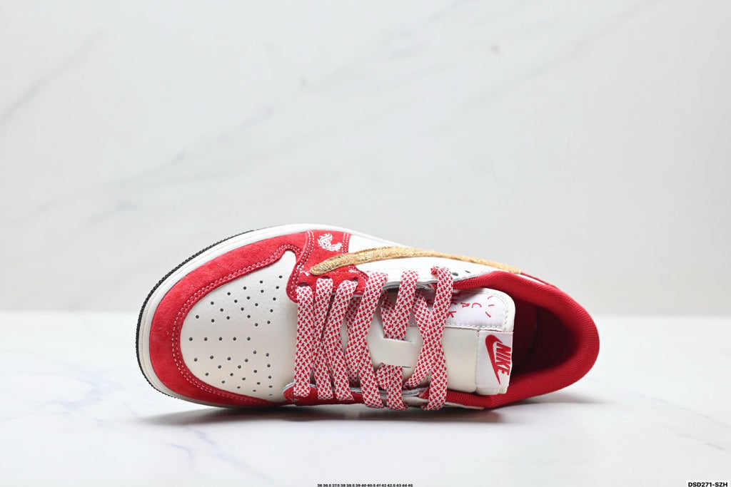 Nike Low-Top Sneakers White Red Unisex Style 25