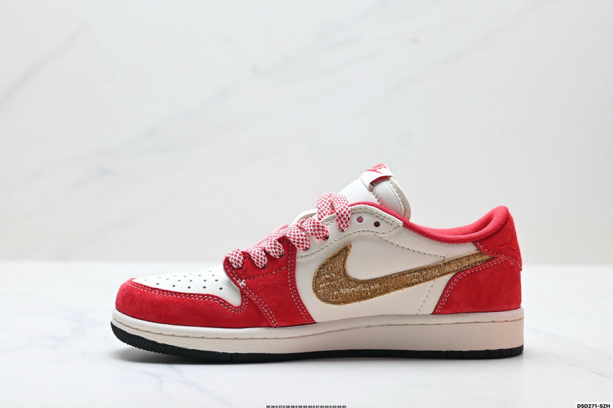 Nike Low-Top Sneakers White Red Unisex Style 25