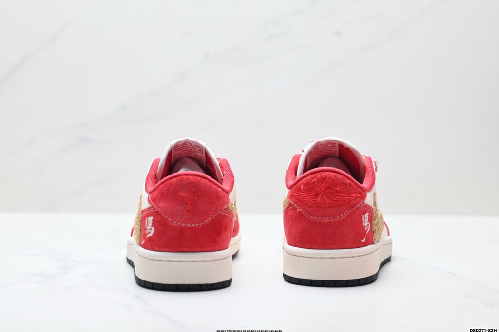 Nike Low-Top Sneakers White Red Unisex Style 25