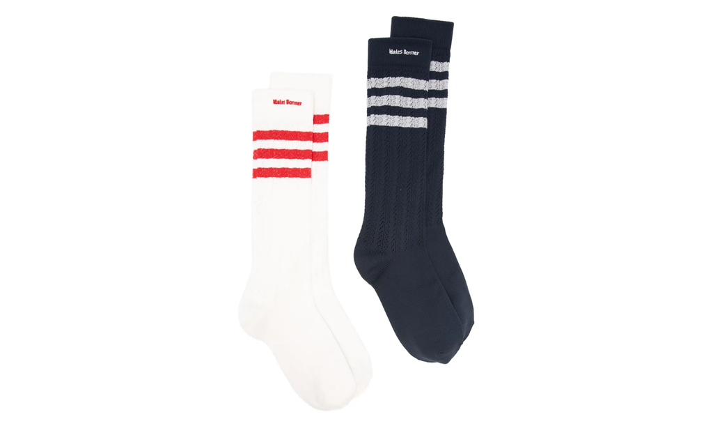 Wales Bonner Crochet Socks "Chalk White / Night Navy" KB2324
