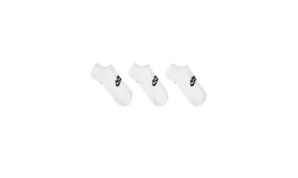 Everyday Essential No-Show Socks (3 Pairs) "White" DX5075 100