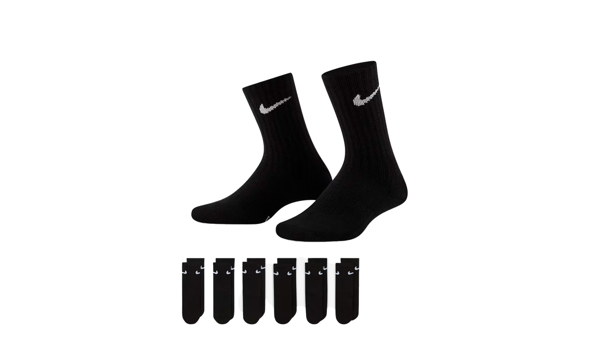 Dri-FIT Performance Basics Crew Socks (6 Pairs) GS "Black" UN0019 023